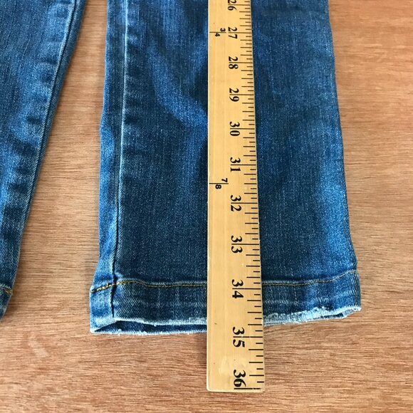 Spanx Ankle Straight Jeans Women S Blue Mid Rise Pockets Pull On Sculping 18014 - Picture 6 of 14